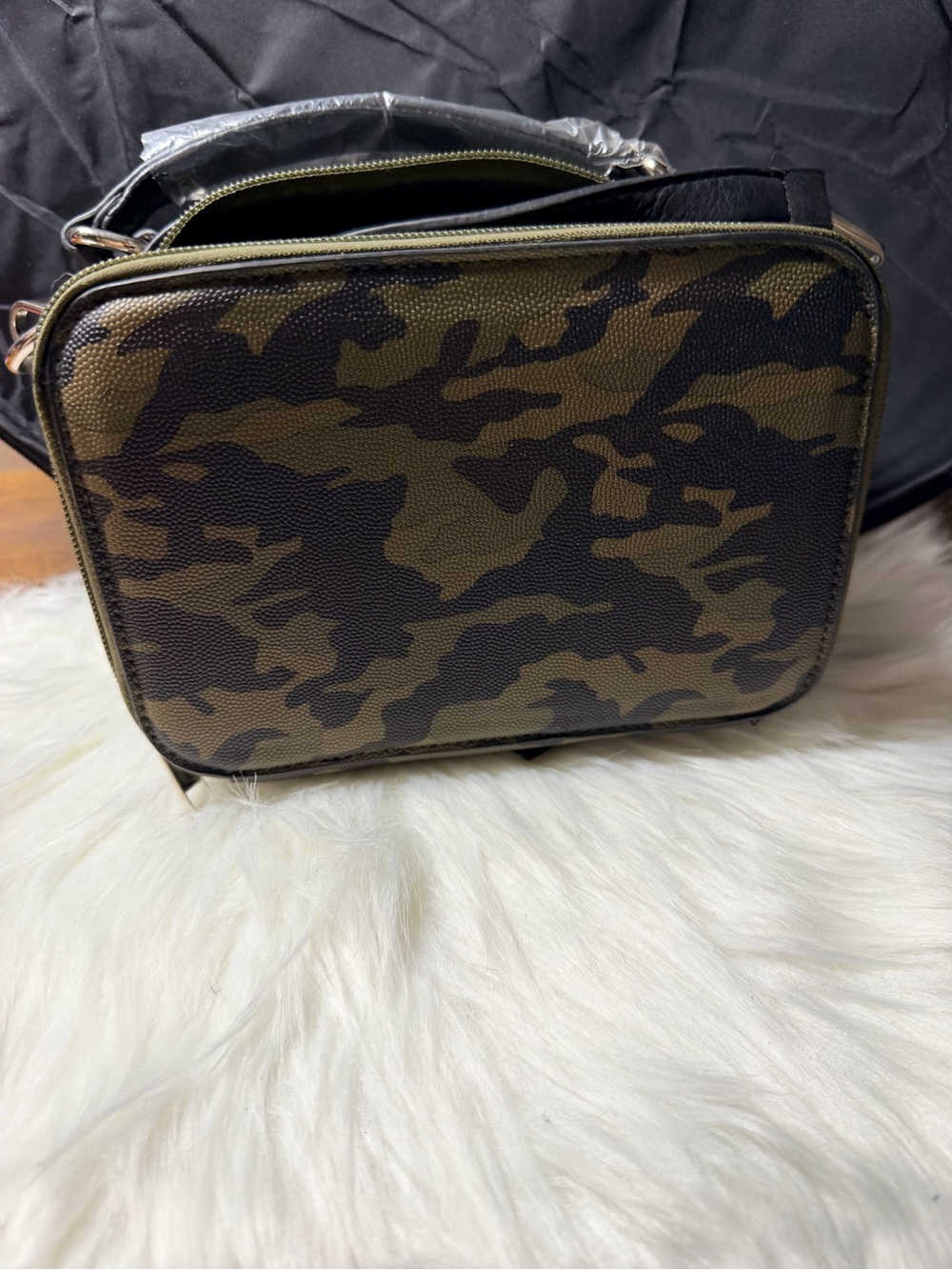 Woman’s Camouflage Crossbody Bag - Olive/Black